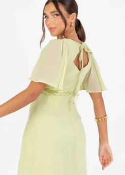 Anaya With Love Recycled Spring Green V Neck Maxi Dress