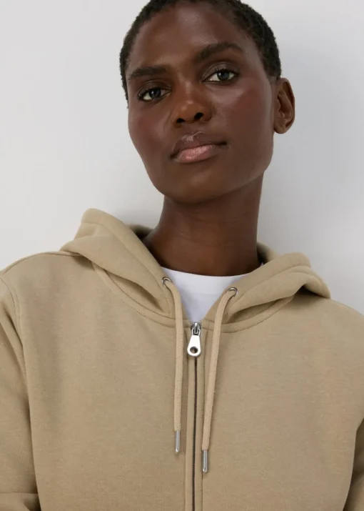 Beige Zip Up Hoodie