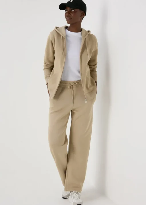 Beige Zip Up Hoodie