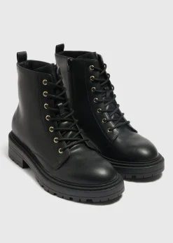 Black Lace Up Boots