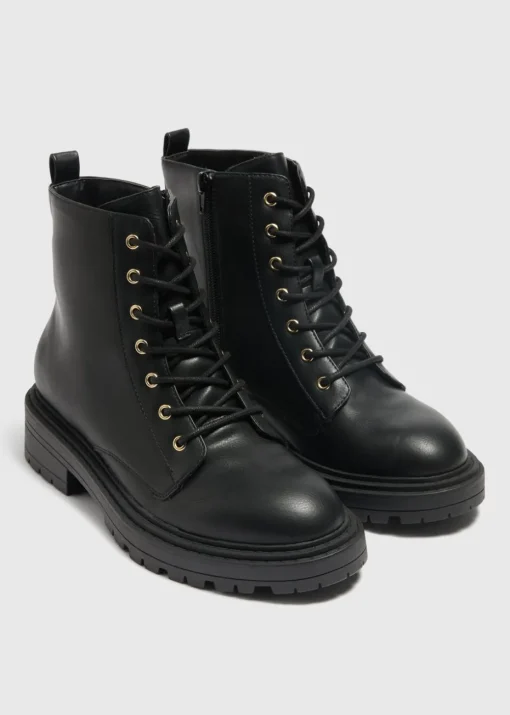 Black Lace Up Boots