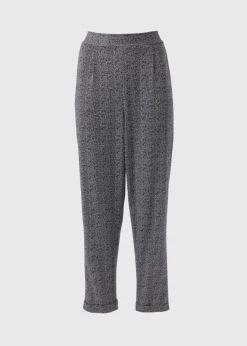 Black Monochrome Tapered Ponte Trousers
