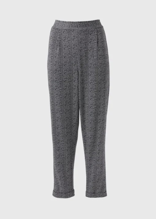 Black Monochrome Tapered Ponte Trousers