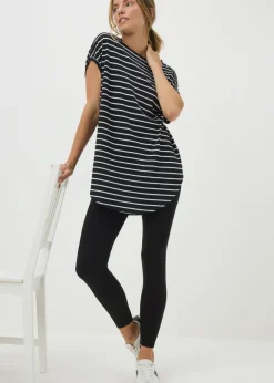 Black Stripe Longline T-Shirt