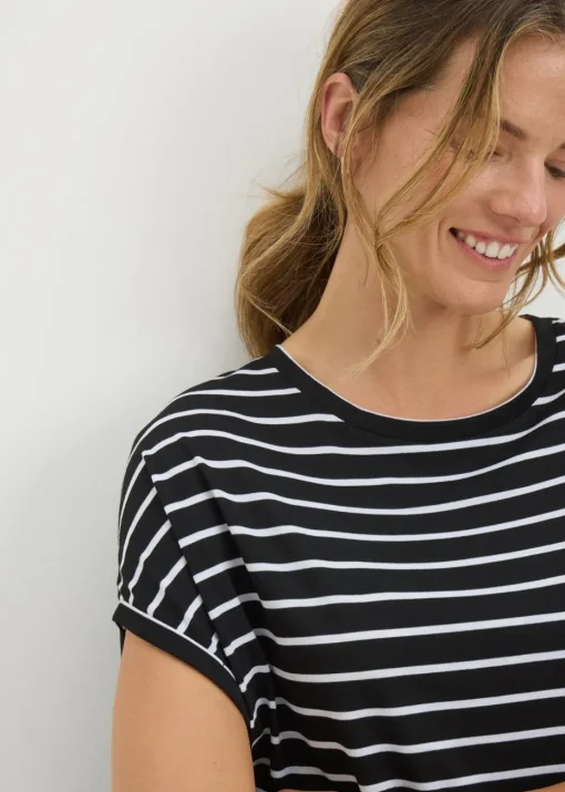 Black Stripe Longline T-Shirt