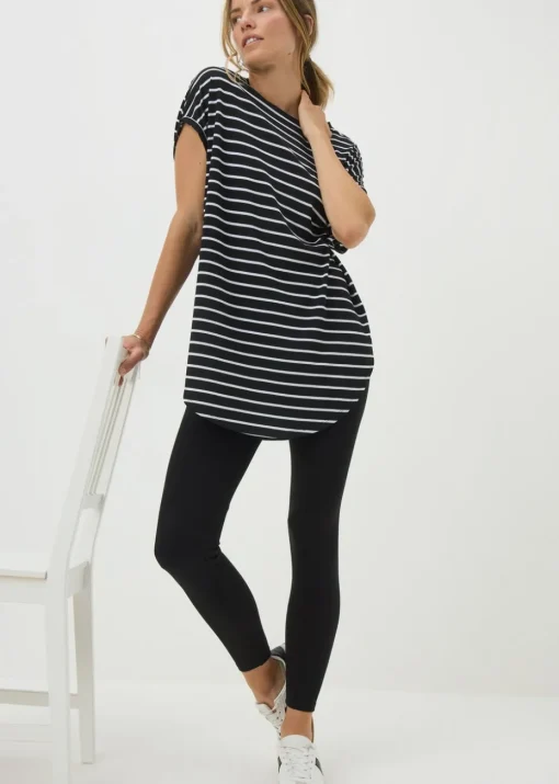 Black Stripe Longline T-Shirt