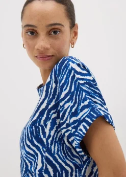 Blue Animal Print Pocket Box Top