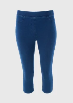 Blue Denim Cropped Jeans