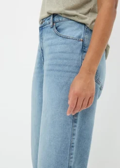 Blue Light Wash Wide Leg Cropped Jeans