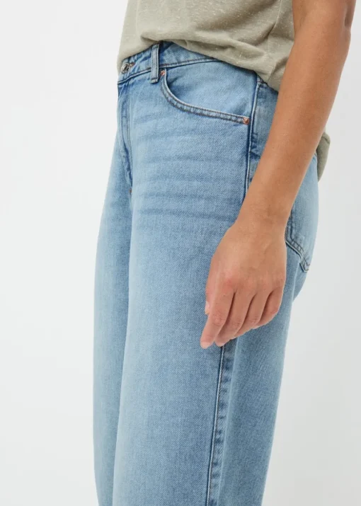 Blue Light Wash Wide Leg Cropped Jeans