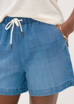 Blue Mid Wash Comfort Fit Denim Shorts