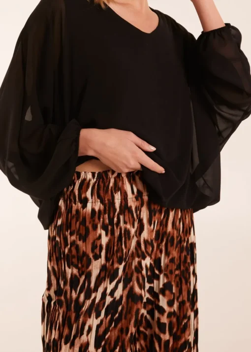 Blue Vanilla Abstract Cheetah Pleated Trousers