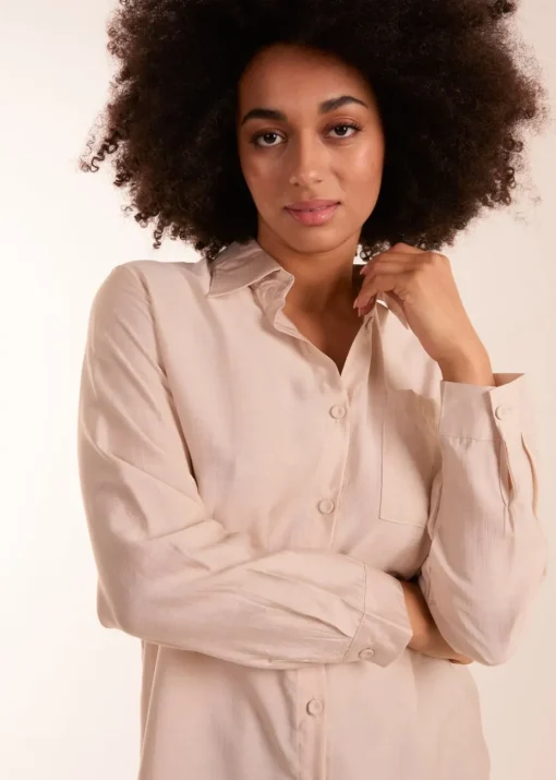 Blue Vanilla Beige Striped Shirt