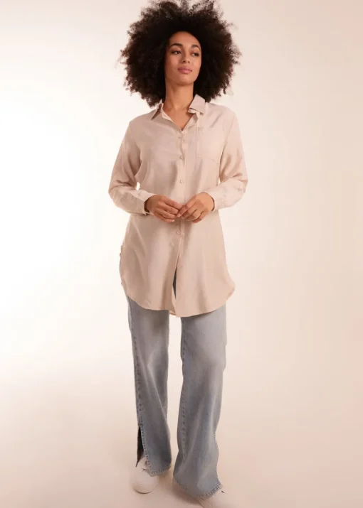 Blue Vanilla Beige Striped Shirt