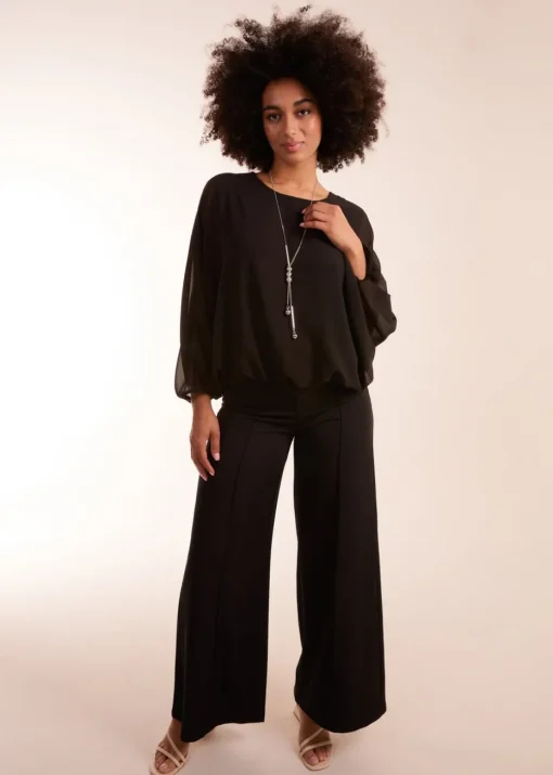 Blue Vanilla Black Batwing Necklace Top