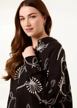 Blue Vanilla Black Embroidered Buttoned Shirt