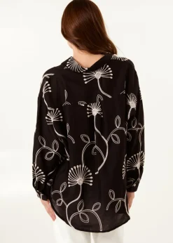 Blue Vanilla Black Embroidered Buttoned Shirt