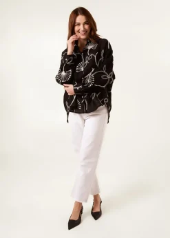 Blue Vanilla Black Embroidered Buttoned Shirt