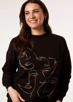Blue Vanilla Black Face Stitch Sweatshirt