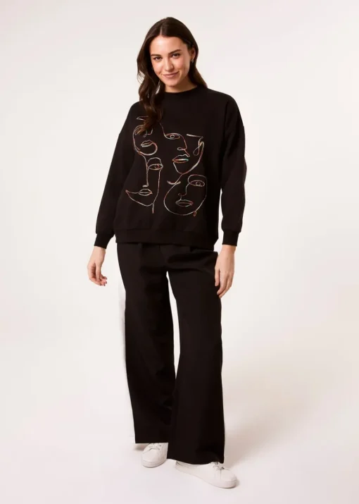 Blue Vanilla Black Face Stitch Sweatshirt