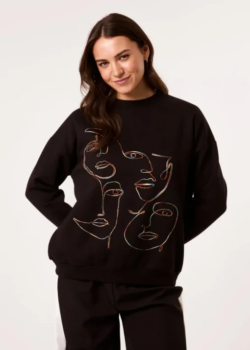 Blue Vanilla Black Face Stitch Sweatshirt