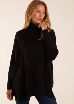 Blue Vanilla Black High Neck Boxy Jumper