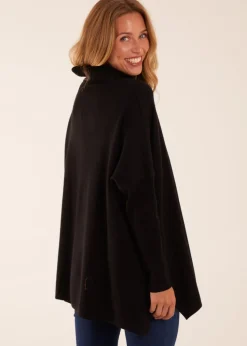 Blue Vanilla Black High Neck Boxy Jumper