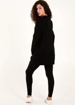 Blue Vanilla Black Ribbed Jumper & Knit Legging Set