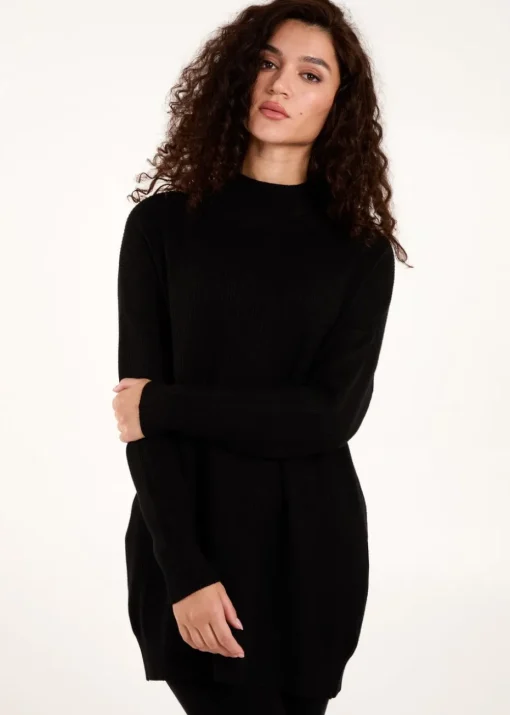 Blue Vanilla Black Ribbed Jumper & Knit Legging Set