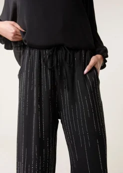 Blue Vanilla Black Sparkle Wide Leg Trouser