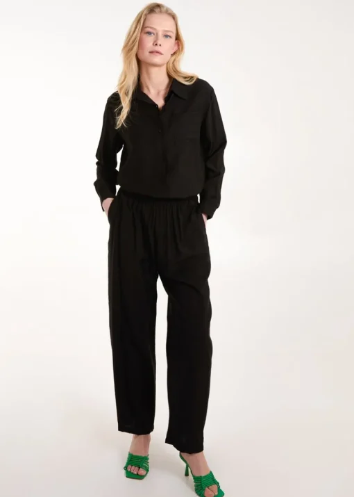 Blue Vanilla Black Striped Cosy Shirt Set