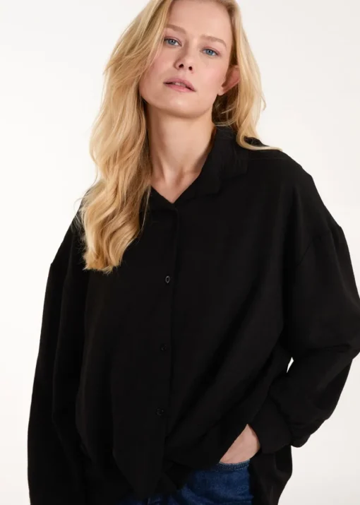 Blue Vanilla Black Twist Front Shirt