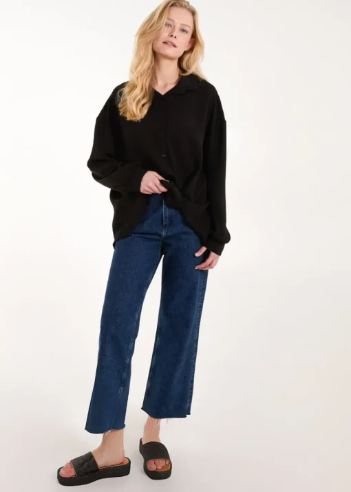 Blue Vanilla Black Twist Front Shirt