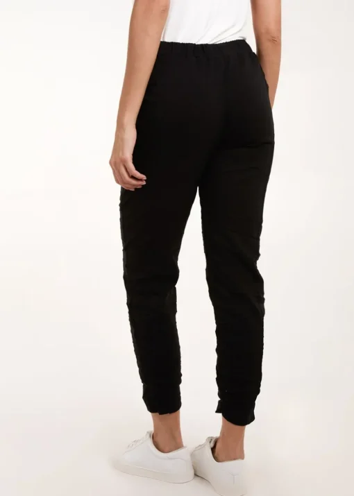 Blue Vanilla Black Zip Drawstring Trousers