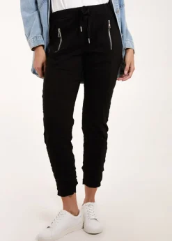 Blue Vanilla Black Zip Drawstring Trousers