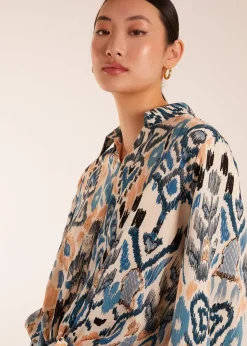 Blue Vanilla Blue Abstract Printed Shirt
