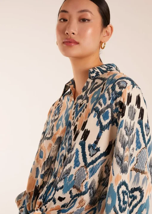 Blue Vanilla Blue Abstract Printed Shirt