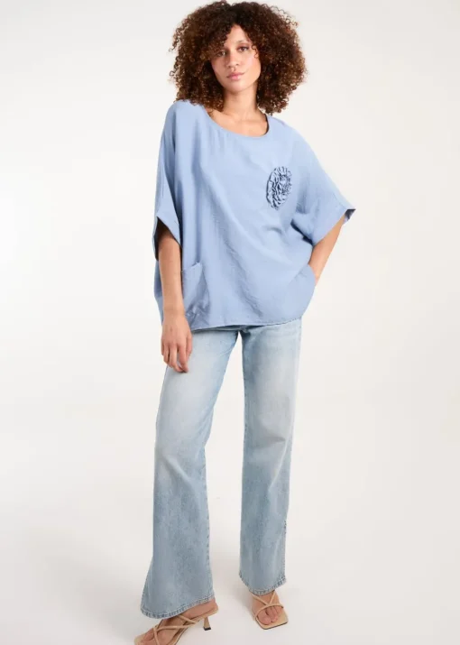 Blue Vanilla Blue Corsage Top