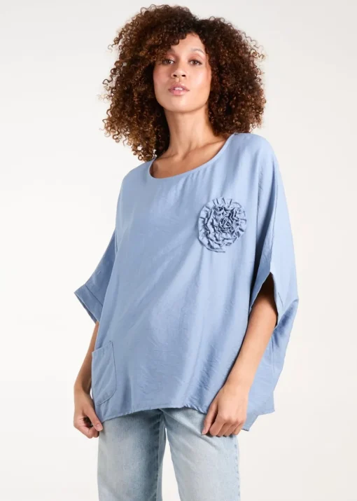 Blue Vanilla Blue Corsage Top
