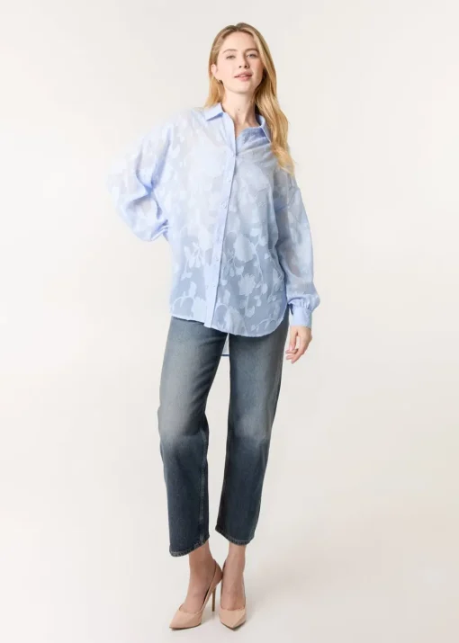 Blue Vanilla Blue Sheer Devore Shirt