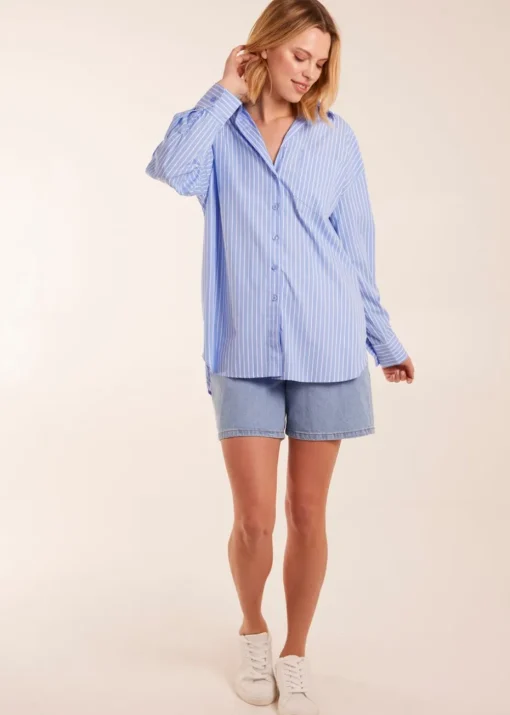 Blue Vanilla Blue Stripe Classic Cotton Shirt