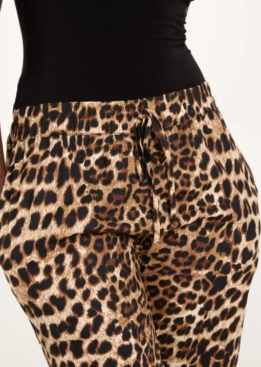 Blue Vanilla Brown Wide Leg Leopard Trousers