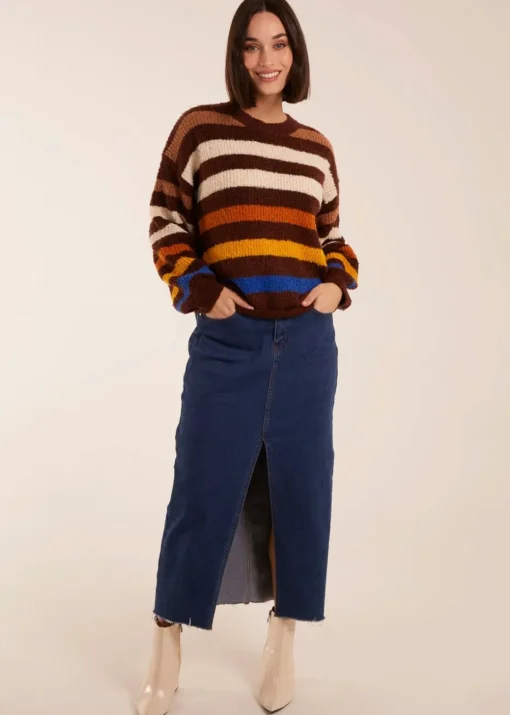 Blue Vanilla Chocolate Soft Touch Stripe Jumper