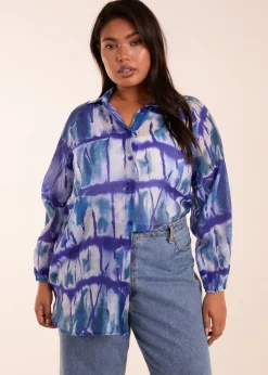 Blue Vanilla Curve Blue  Tie Dye Shirt