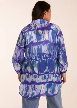 Blue Vanilla Curve Blue  Tie Dye Shirt