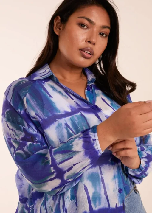 Blue Vanilla Curve Blue  Tie Dye Shirt