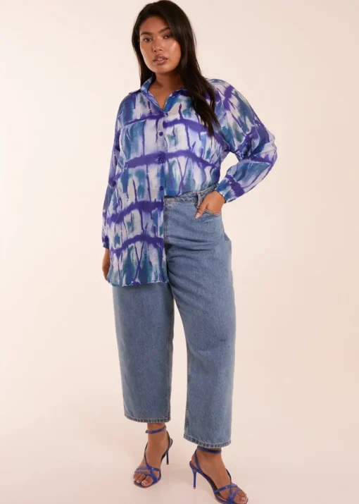 Blue Vanilla Curve Blue  Tie Dye Shirt