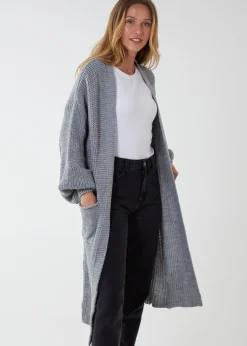 Blue Vanilla Edge to Edge Knitted Long Cardigan