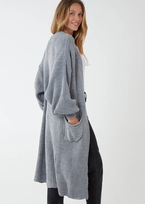 Blue Vanilla Edge to Edge Knitted Long Cardigan