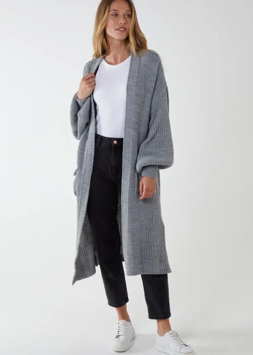 Blue Vanilla Edge to Edge Knitted Long Cardigan